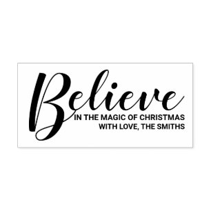 Carimbo Auto Entintado "Acredite na magia do Natal" Festivo