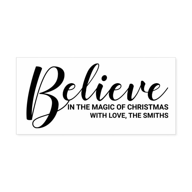 Carimbo Auto Entintado "Acredite na magia do Natal" Festivo (Design)