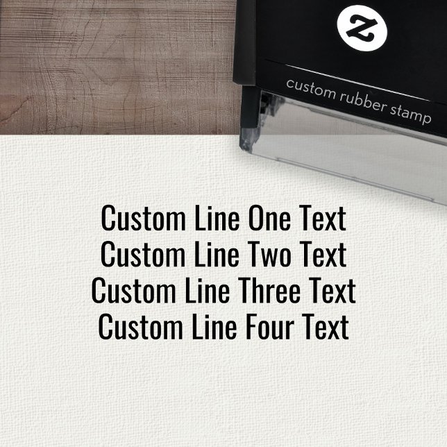 Carimbo Auto Entintado Adicione seu texto favorito - Quatro linhas envia  (Custom Self-Inking Rubber Stamp)