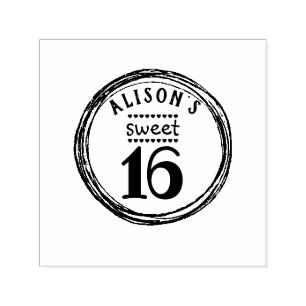 Carimbo Auto Entintado Adolescente, doce, dezesseis festas de aniversário