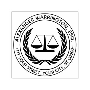 Carimbo Auto Entintado Advogado Escala de Justiça #4 Lei Nome Jurídico En