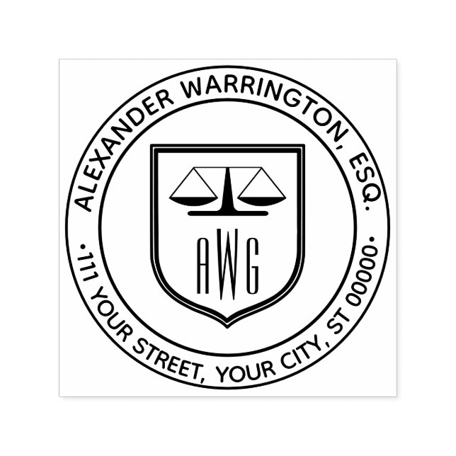 Carimbo Auto Entintado Advogado Escala Justiça #3NS Lei Nome Endereço (Design)