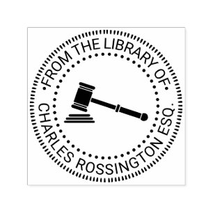 Carimbo Auto Entintado Advogado Legal Tribunal Martelo Biblioteca Nome do