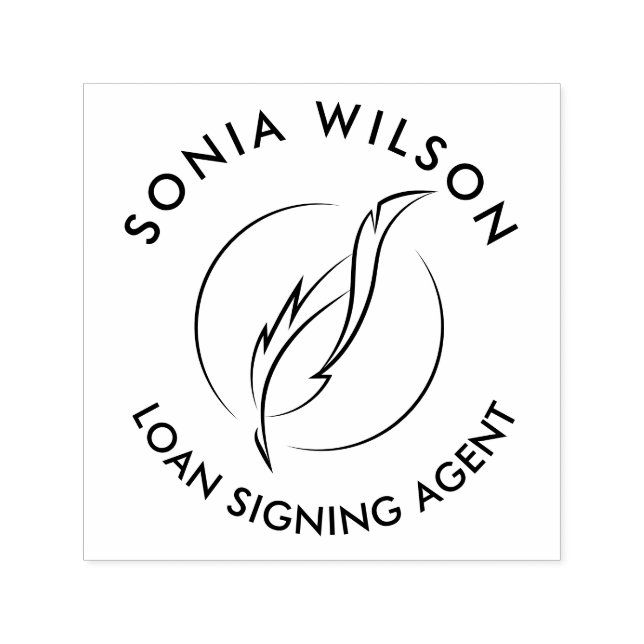 Carimbo Auto Entintado Agente de Assinatura de Empréstimo Público Notário (Design)