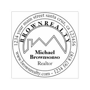 Carimbo Auto Entintado Agente imobiliário do Logotipo do Círculo de Teto 