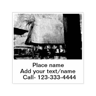 Carimbo Auto Entintado água oceano praia foto adicionar nome texto local 