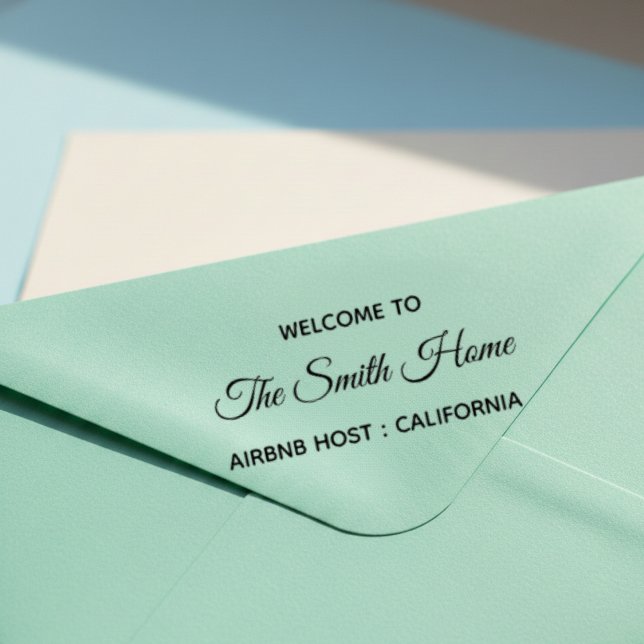 Carimbo Auto Entintado Airbnb Host Welcome Address Self Inking Stamp (Criador carregado)