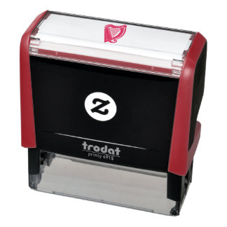 Carimbo Auto Entintado Albion Harp Red Rubber Stamper