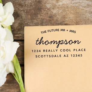 Carimbo Auto Entintado Alfândega Future Sr. Modern Wedding Return Endereç