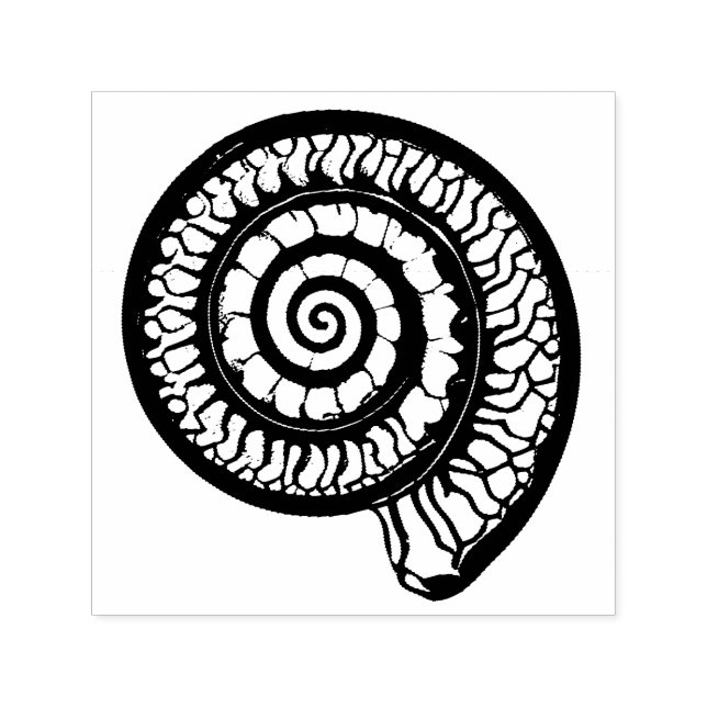 Carimbo Auto Entintado Ammonite Fóssil - Selo Espiral (Design)