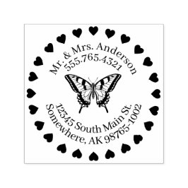 Carimbo Auto Entintado Amor a Borboletas Contato Pessoal