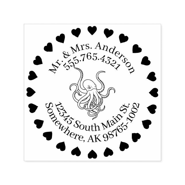 Carimbo Auto Entintado Amor ao Mar, Contato Pessoal (Design)