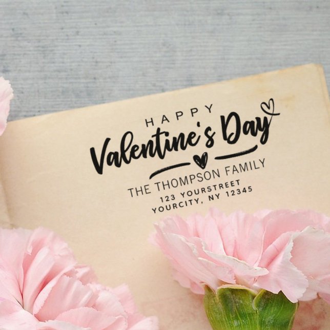 Carimbo Auto Entintado Amor Feliz Dia dos Namorados Endereço Moderno de R (Criador carregado)