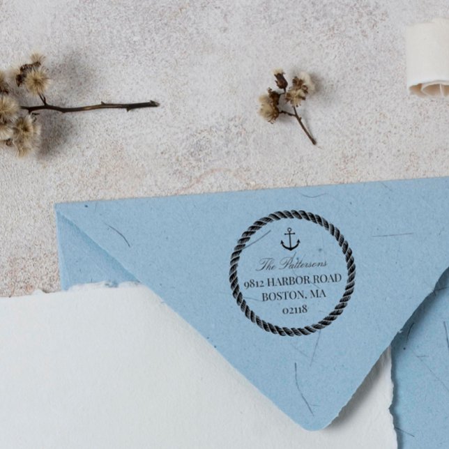 Carimbo Auto Entintado Anchor & Rope Nautical (Criador carregado)