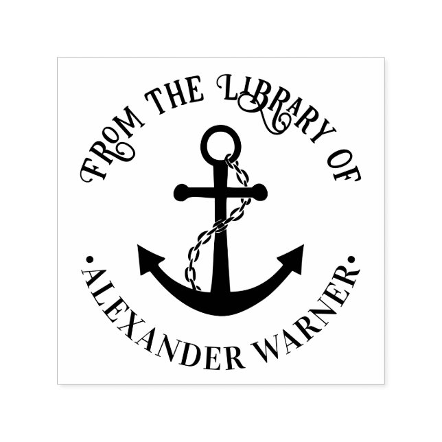 Carimbo Auto Entintado Ancoragem de barcos náuticos #3 Nome do livro de b (Design)