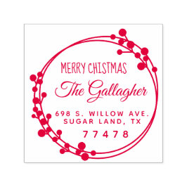 Carimbo Auto Entintado Anel de Natal Endereço de Regresso de Natal Merry