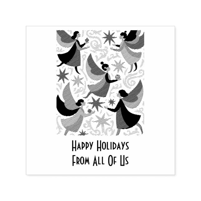 Carimbo Auto Entintado Angelic Figures Mid-Century Modern Kitschmas (Design)