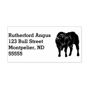 Carimbo Auto Entintado Angus Bull Return Address