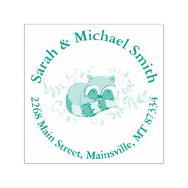 Carimbo Auto Entintado Animais da Floresta Chá de fraldas Raccoon