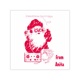 Carimbo Auto Entintado ANITA ~ PAPAIS NOEIS ~ Feliz Saudações de Natal ~