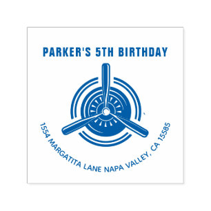 Carimbo Auto Entintado Aniversário do avião