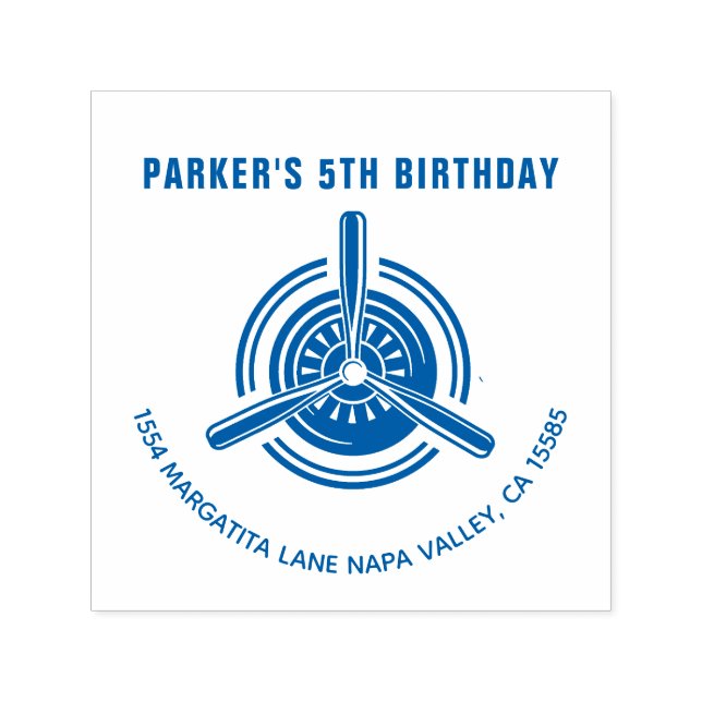 Carimbo Auto Entintado Aniversário do avião (Design)