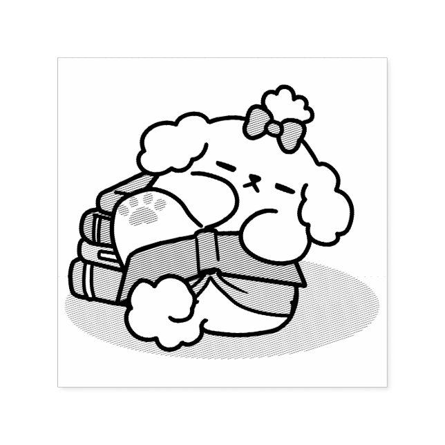 Carimbo Auto Entintado Antes da hora de dormir com o meu pai - livro e cã (Design)