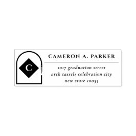 Carimbo Auto Entintado Arch Tassels Minimalist Frame Monogram Graduation