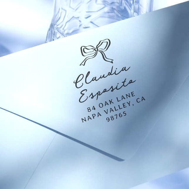 Carimbo Auto Entintado Arco Desenhado à Mão Whimsical & Endereço do Nome  (Rubber Stamp Mock-up)