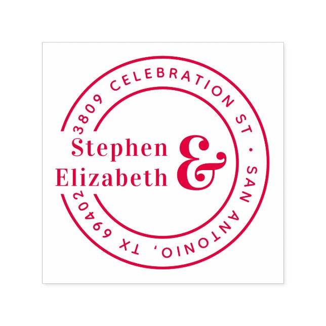 Carimbo Auto Entintado Arredondar Ampersand Wedding Return Address (Design)