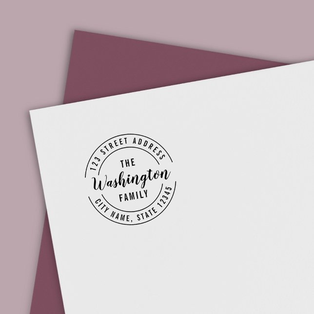 Carimbo Auto Entintado Arredondar Endereço de Retorno de Sobrenome de Pin (Criador carregado)