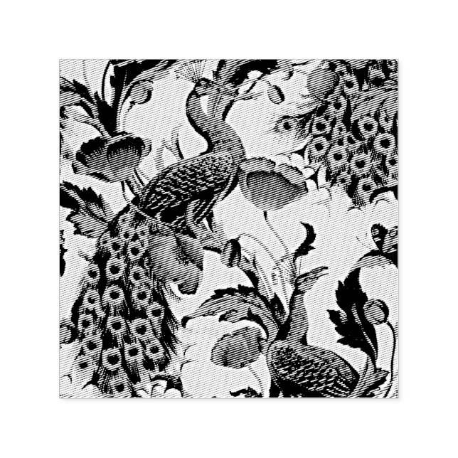 Carimbo Auto Entintado Art Nouveau Elegance: Sidewall, The Peacock, 1896 (Design)