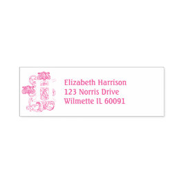 Carimbo Auto Entintado Art Nouveau Floral Inicial H