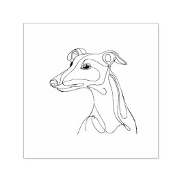 Carimbo Auto Entintado Arte de Linha Greyhound Desenhada à Mão - Design m