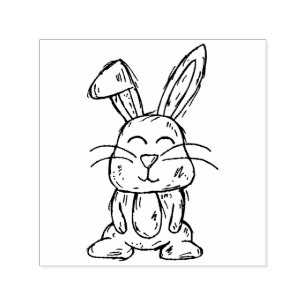 Carimbo Auto Entintado Arte de Personagem de Desenho Animado de Coelho Bo