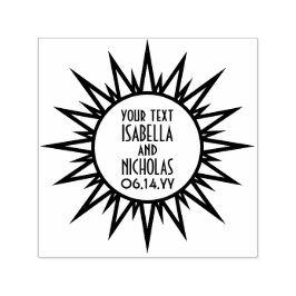 Carimbo Auto Entintado Arte Deco Antiga Elegância Chic Irradiante Casamen