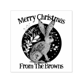 Carimbo Auto Entintado Arte Popular Nórdica, Animais de Floresta, Lebre