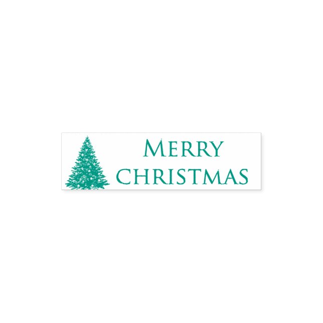 Carimbo Auto Entintado Árvore de Natal Alegre em Verde  (Design)