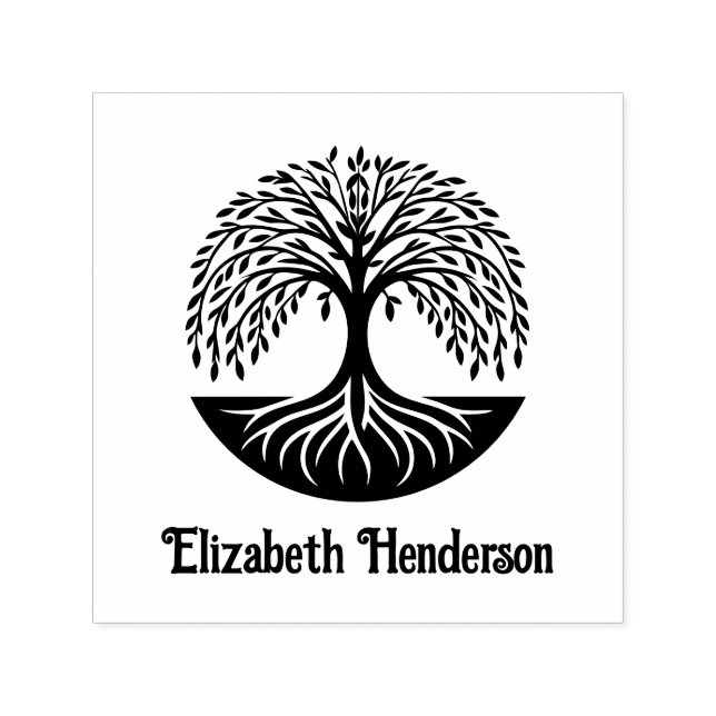 Carimbo Auto Entintado Árvore de vida 3 com nome opcional (Design)