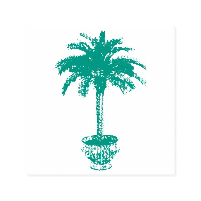 Carimbo Auto Entintado Árvore Palm Potted (Design)