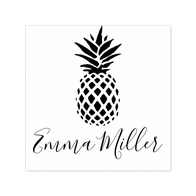 Carimbo Auto Entintado Assinatura de Nome Personalizado do Pineapple (Design)