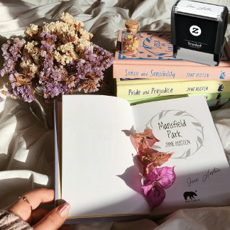 Carimbo Auto Entintado Assinatura do Autor - Escrita Manual Cursiva