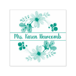 Carimbo Auto Entintado Assinatura Floral