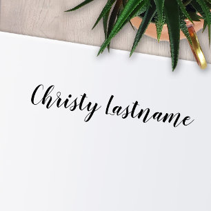 Carimbo Auto Entintado Assinatura - linha escrita à mão texto da pia