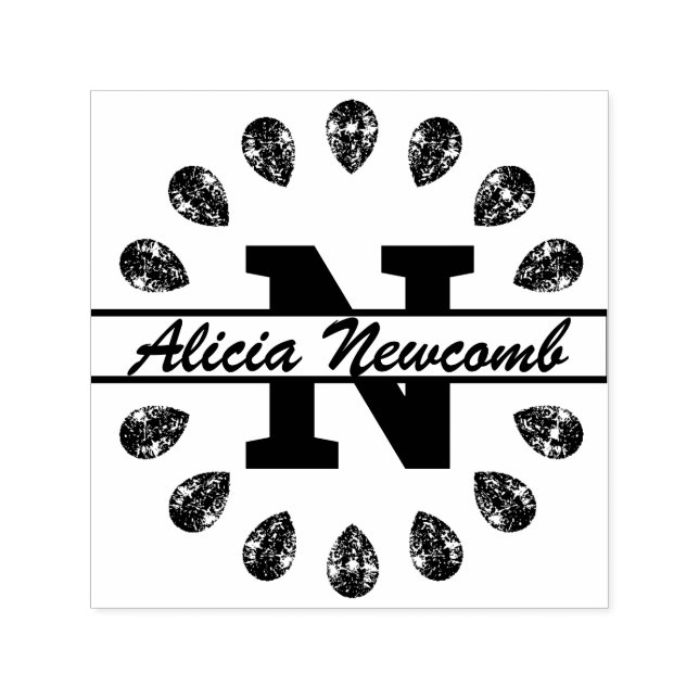 Carimbo Auto Entintado Assinatura, Ouros e Monograma (Design)