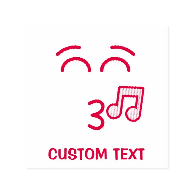 Carimbo Auto Entintado Assobiar Face com Olhos Sorridentes (Design)