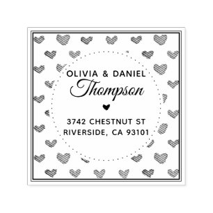 Carimbo Auto Entintado Auto do teste padrão do coração que cobre o sel