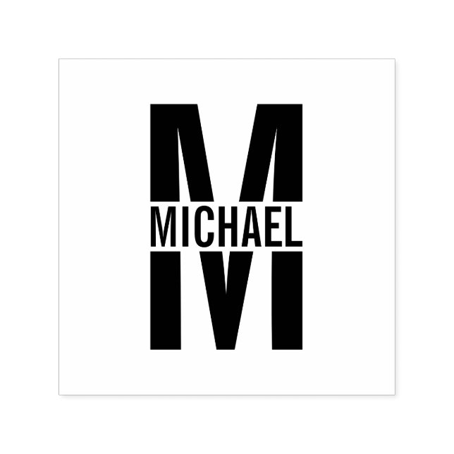 Carimbo Auto Entintado Autoadministração de Monograma Personalizado Elega (Design)