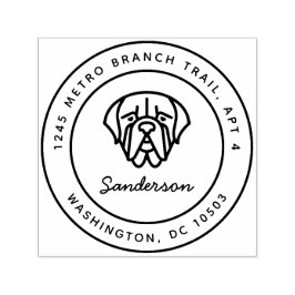 Carimbo Auto Entintado Autodigitação de Endereço de Retorno de Cão Mastif