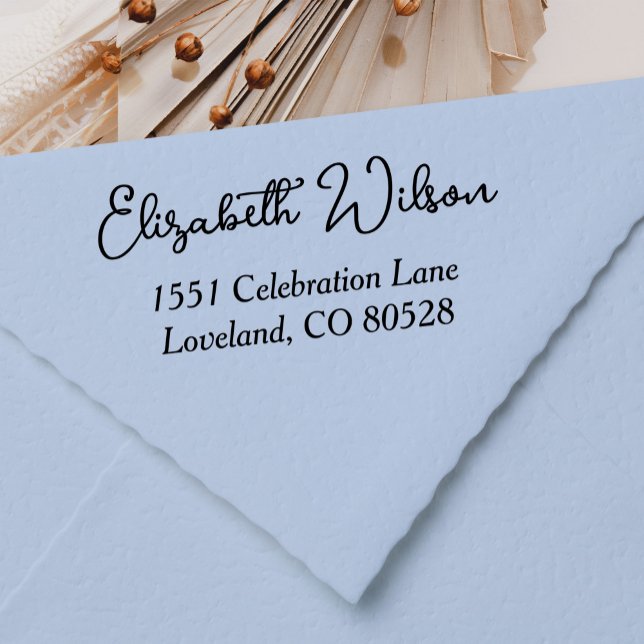 Carimbo Auto Entintado Autoimpressão de Endereço Moderno de Retorno Perso (Criador carregado)